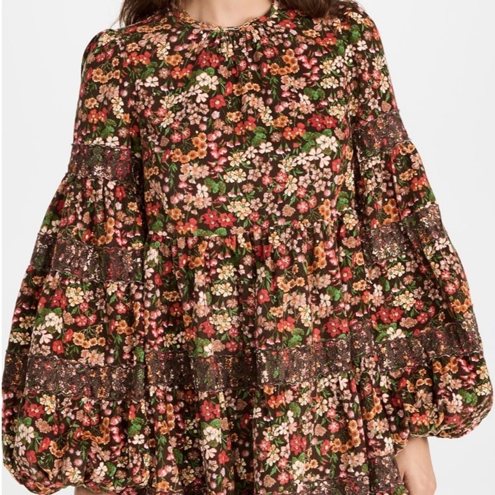 ByTIMO Corduroy Lace Tiered Brown Multi - Picture 6 of 7